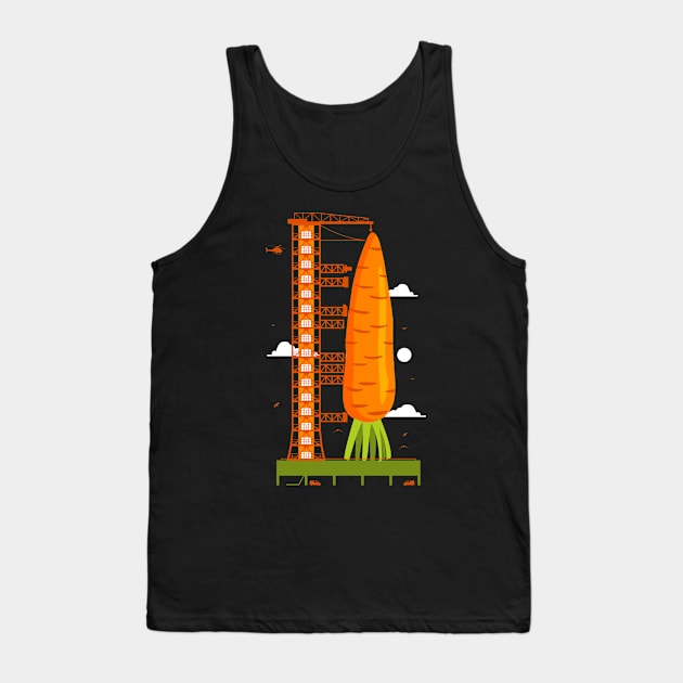 Comic - Vegie Take Off Carrot Rocket Tank Top by ShirzAndMore